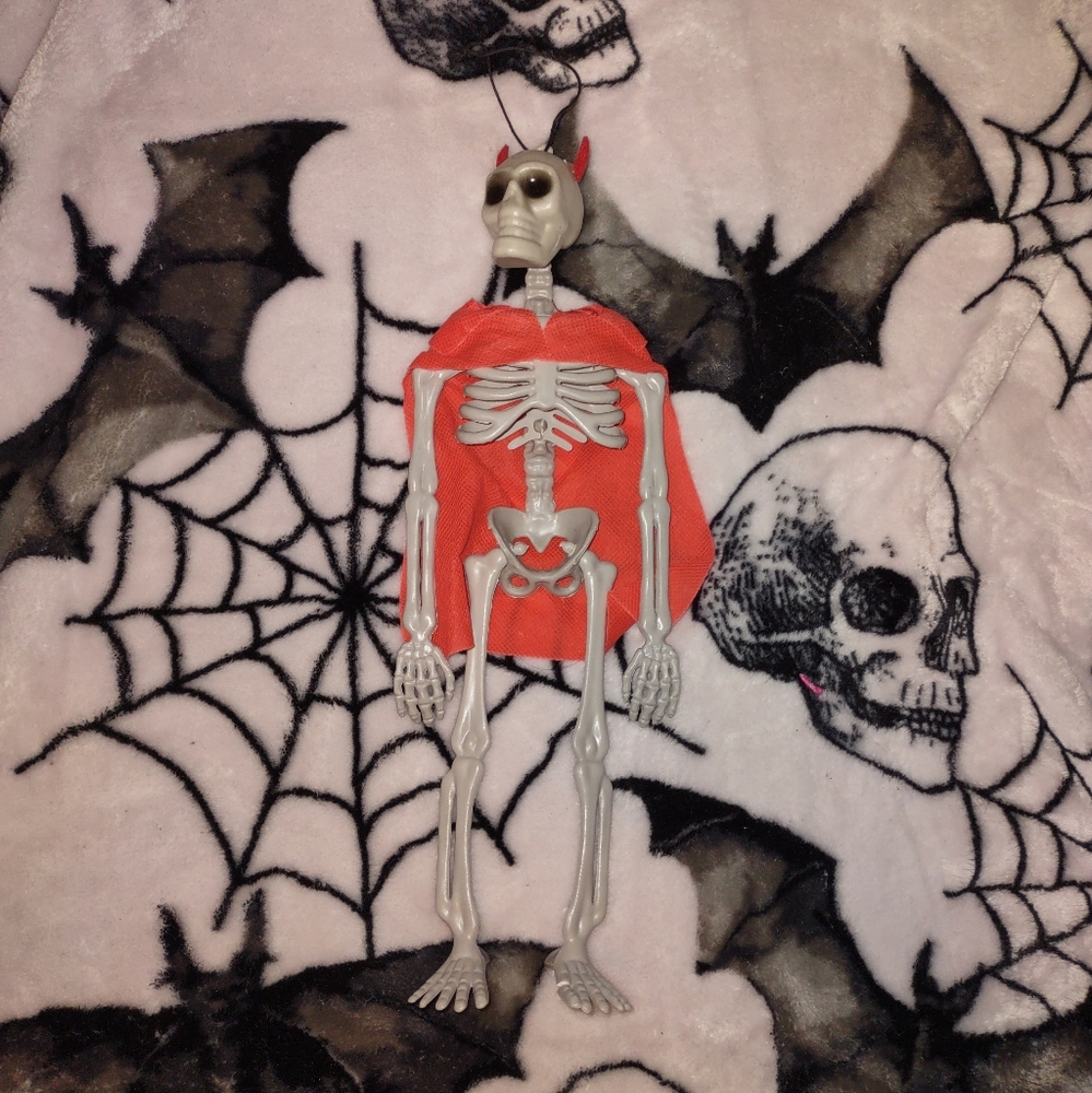 Skeleton In Devil Costume Decoration